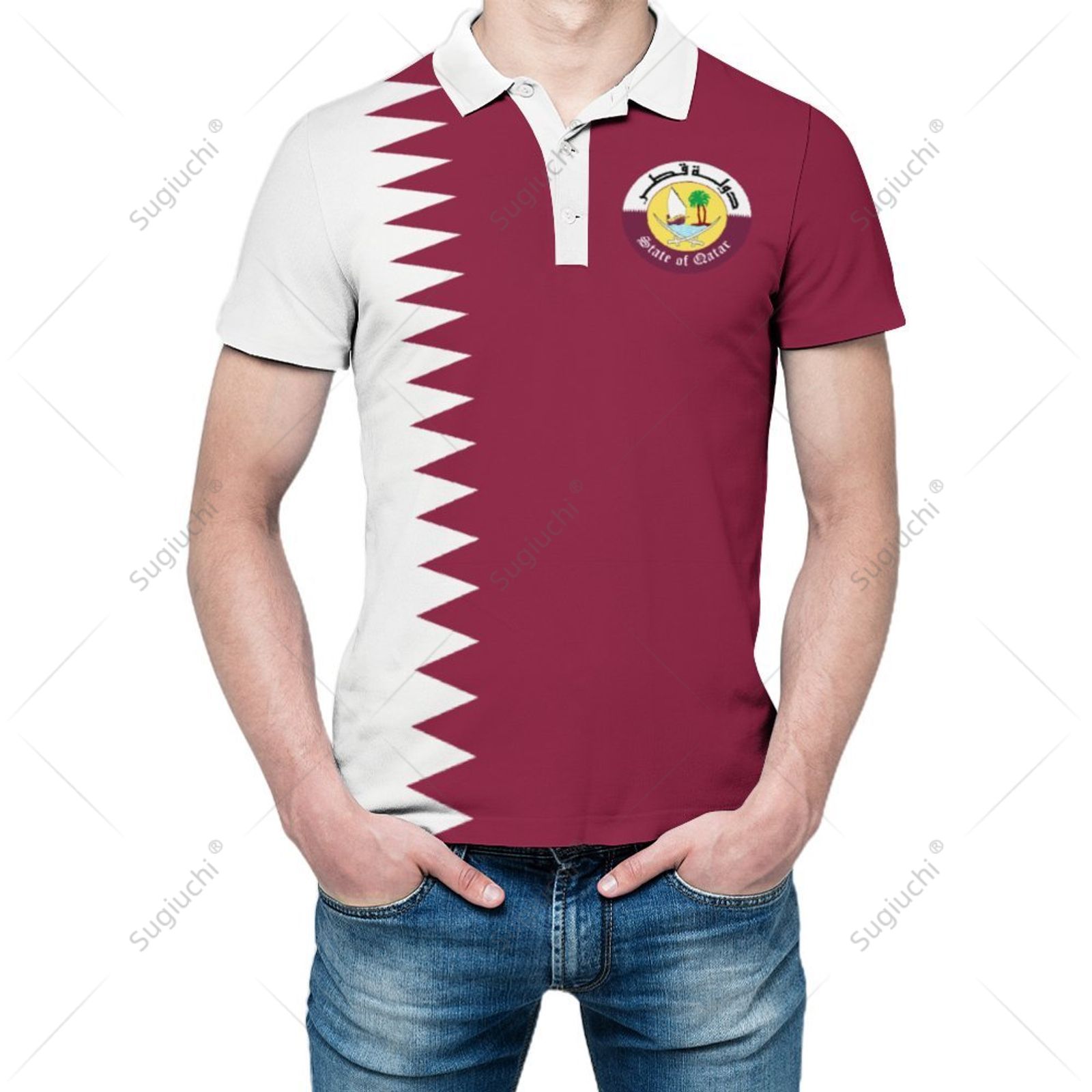 3D Printing Qatar - Camisa Polo Unissex com Estampa 3D